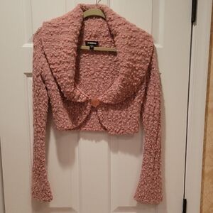 BEBE cropped, open-front cardigan